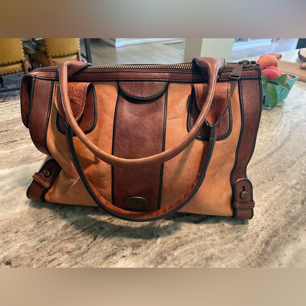 Fossil 1954 Vintage Reissue Brown Leather Weekender Bag - Picture 11 of 16